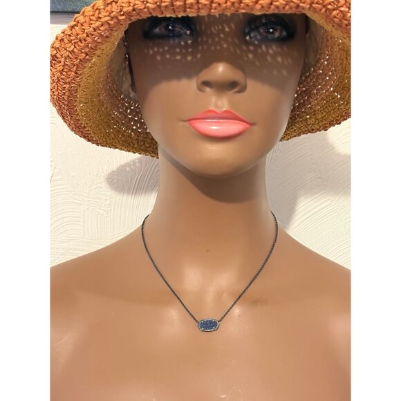 Kendra Scott Black with Blue Druzy Necklace - Picture 7 of 7